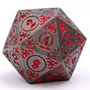 Wizard Solid Metal Polyhedral Dice Set - Gunmetal with Blood - Bards & Cards