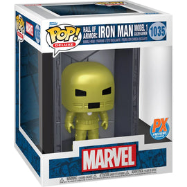 Funko Pop! Marvel Iron Man Hall of Armor Iron Man Model 1 Deluxe - Previews Exclusive - Bards & Cards