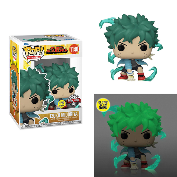 Funko POP! My Hero Academia - Izuku Midoriya with Gloves (Glow in the Dark) Vinyl Figure #1140 Special Edition Exclusive - Bards & Cards