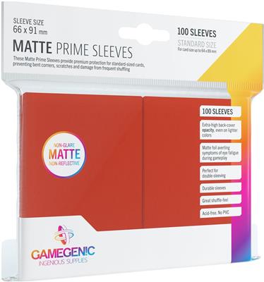 Buy red Gamegenic MATTE Prime Card Sleeves – 100 Pack Standard Size