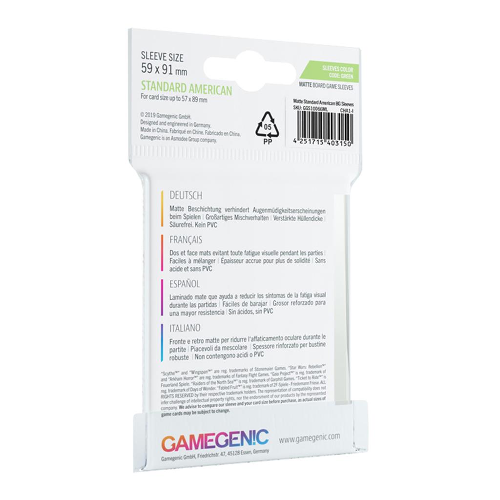 Gamegenic MATTE Sleeves: Standard American (51mm x 91mm) - 0