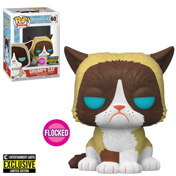 Funko POP! Icons: Grumpy Cat (Flocked) Vinyl Figure Entertainment Earth Exclusive [READ DESCRIPTION] - Bards & Cards
