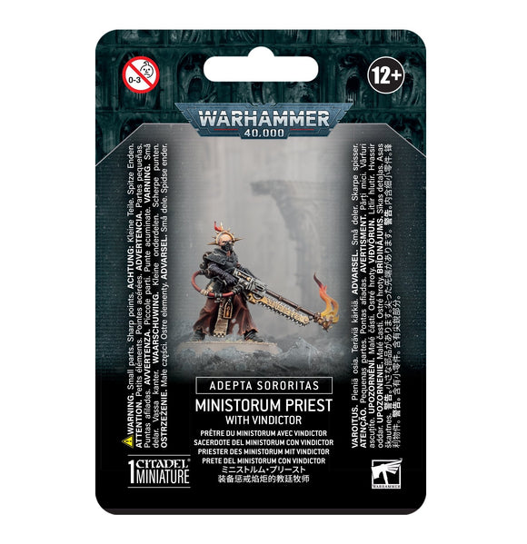 Warhammer 40k Adepta Sororitas: Ministorum Priest with Vindicator - Bards & Cards