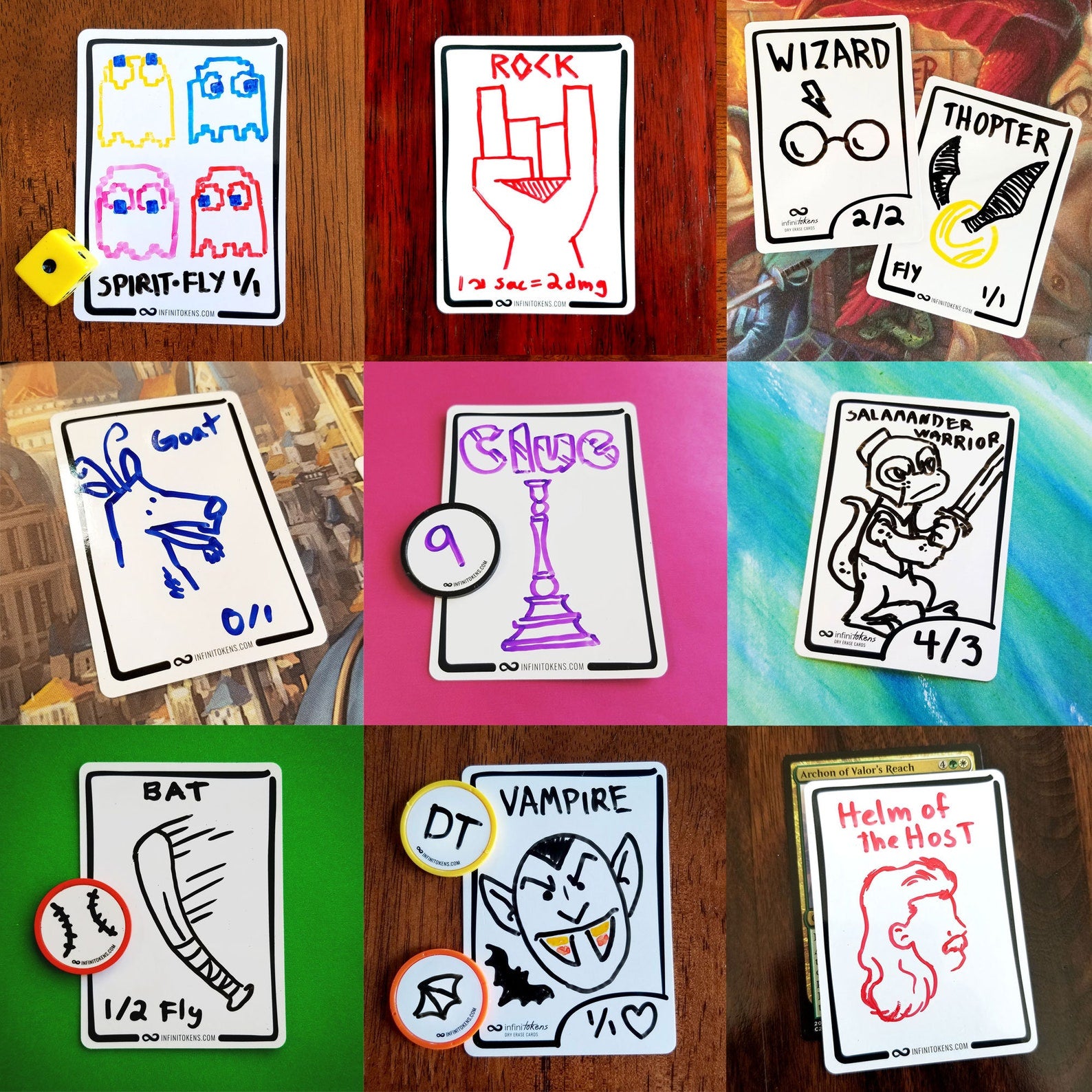 InfiniTokens: Reusable Dry Erase Game Cards (25-Pack) - Bards & Cards