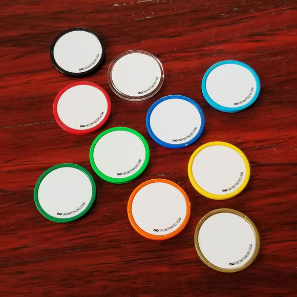 InfiniTokens: Dry Erase Counters/Tokens/Ability Counters (10-Pack) - Bards & Cards