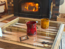 Rustic Backgammon Coffee Table with removable glass top - 25x25" - Bards & Cards