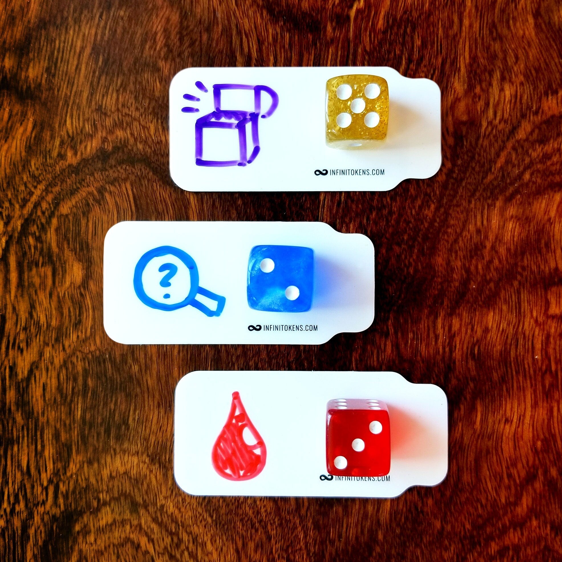InfiniTokens: Dry/Wet Erase Tags (10-Pack) - Bards & Cards
