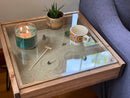 Rustic Display Table with removable glass top - 100% Made in the USA - Bards & Cards