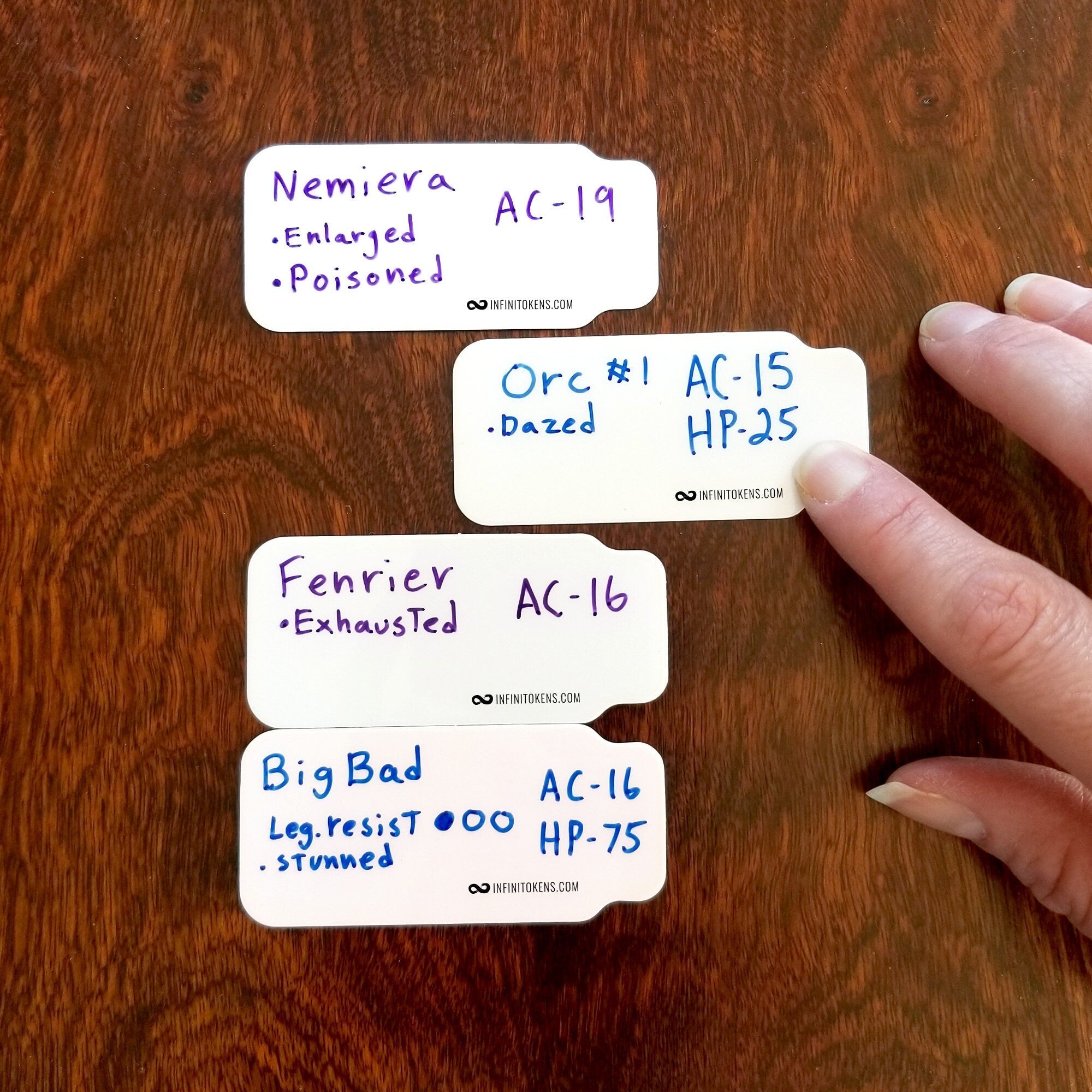 InfiniTokens: Dry/Wet Erase Tags (10-Pack) - Bards & Cards