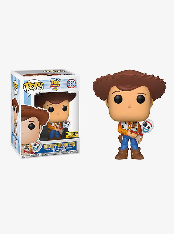 Funko POP! Toy Story 4 - Sheriff Woody Holding Forky Vinyl Figure #535 Hot Topic Exclusive (NOT 100% MINT)