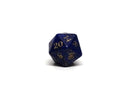 Stone D20 Dice - Lapis Lazuli - Gold Signature Font - Bards & Cards