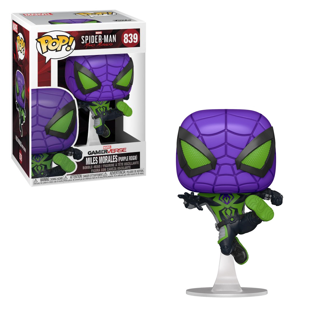 Funko POP! Marvel's Spider-Man Miles Morales - Miles Morales (Purple Reign) Vinyl Figure #839 - Bards & Cards