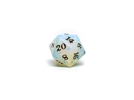 Opalite D20 Stone Dice- Signature Font - Bards & Cards