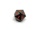Gun Metal D20 - Signature Font -  Orange Font - Bards & Cards