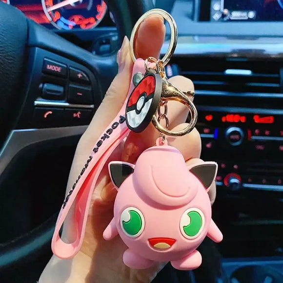 "Pokemon Action Figure Keychain - Pikachu, Charmander, Snorlax, Squirtle - Bards & Cards
