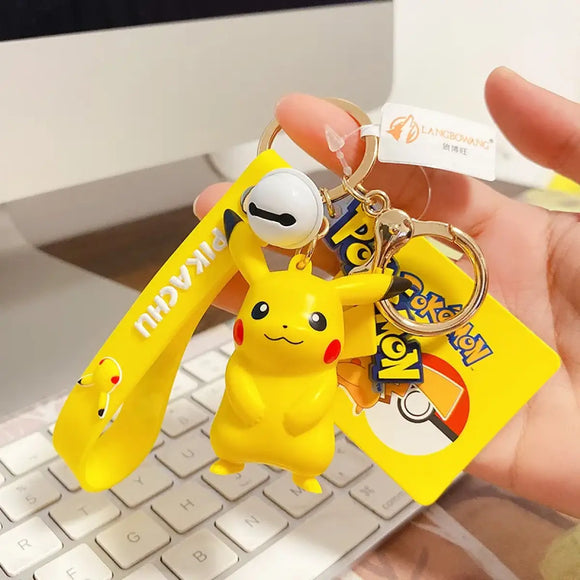 "Pokemon Action Figure Keychain - Pikachu, Charmander, Snorlax, Squirtle - Bards & Cards