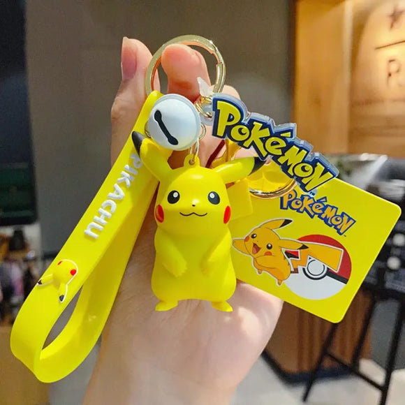 "Pokemon Action Figure Keychain - Pikachu, Charmander, Snorlax, Squirtle - Bards & Cards