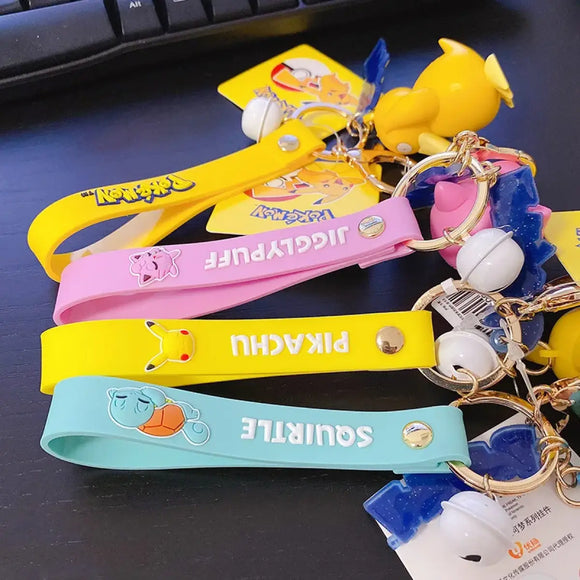 "Pokemon Action Figure Keychain - Pikachu, Charmander, Snorlax, Squirtle - Bards & Cards
