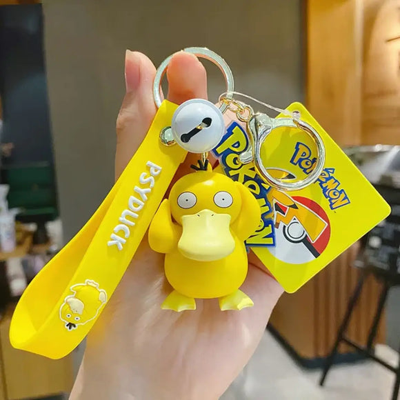 "Pokemon Action Figure Keychain - Pikachu, Charmander, Snorlax, Squirtle - Bards & Cards