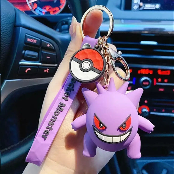 "Pokemon Action Figure Keychain - Pikachu, Charmander, Snorlax, Squirtle - Bards & Cards