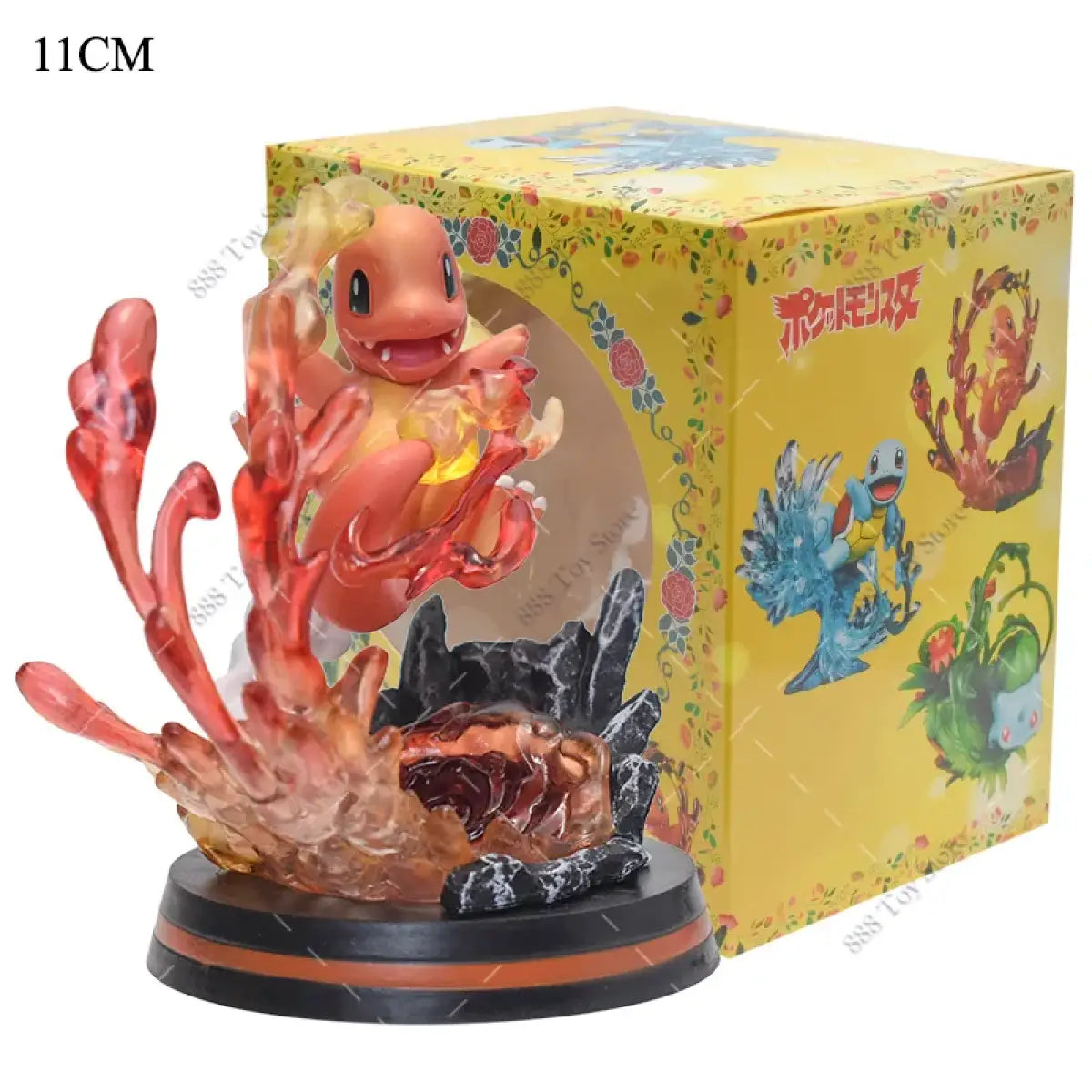 Pokemon Charizard, Squirtle, Bulbasaur, Vulpix Figures