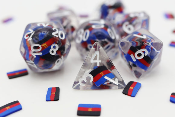 Foam Brain Games Pride Flag RPG Dice Set - Bards & Cards