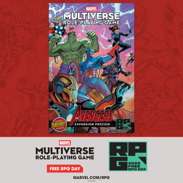Sat 6/21/2025, 7:30 pm - Free RPG Day: Marvel Multiverse RPG (Jarin) - Bards & Cards