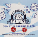 Foam Brain Games D20 Stud Earrings - Bards & Cards