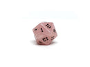 Stone D20 Dice - Rose Quartz - Signature Font - Bards & Cards