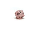 Stone D20 Dice - Rose Quartz - Signature Font - Bards & Cards