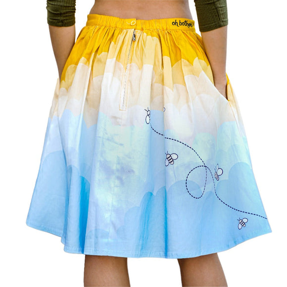 Stitch Shoppe by Loungefly: Disney Winnie the Pooh - Balloon Clouds "Sandy" Skirt with Pockets - Bards & Cards