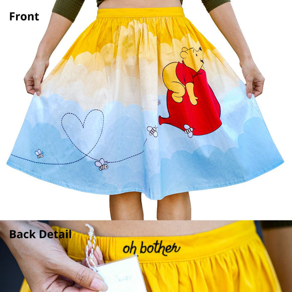Stitch Shoppe by Loungefly: Disney Winnie the Pooh - Balloon Clouds "Sandy" Skirt with Pockets - Bards & Cards