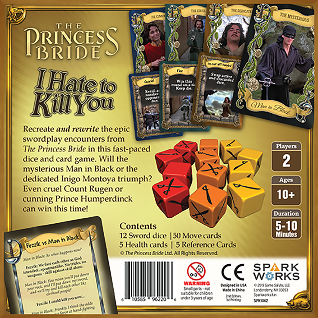 Princess Bride - I Hate To Kill You - Bards & Cards