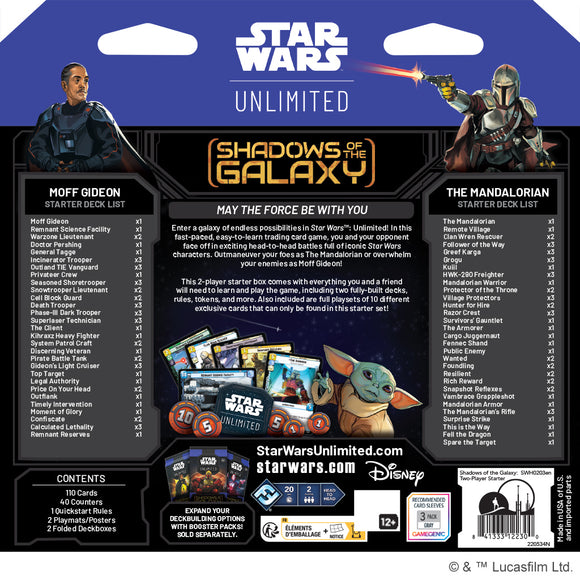Star Wars: Unlimited - Shadows of the Galaxy Two-Player Starter Kit - Bards & Cards