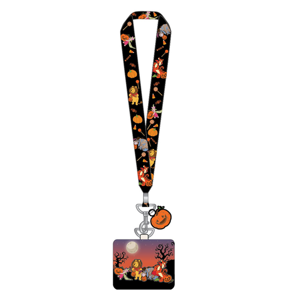 Loungefly: Disney - Winnie The Pooh Halloween Gang Lanyard with Cardholder - Bards & Cards