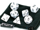 White Opaque Dice - 7 Piece Set - Bards & Cards