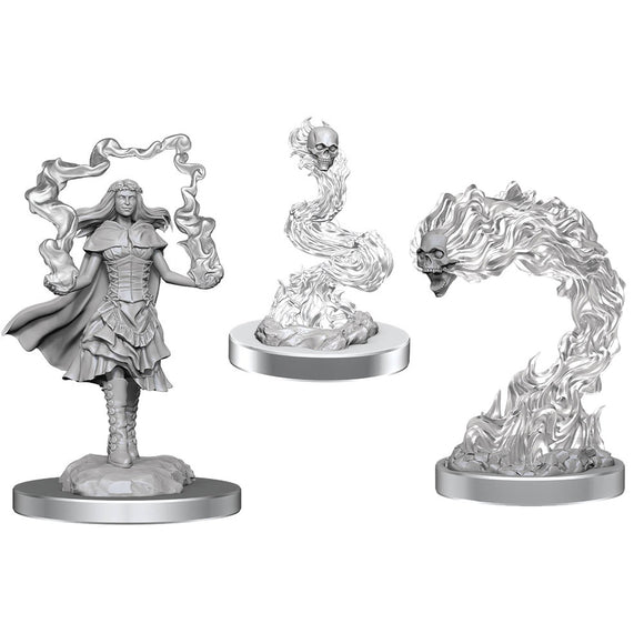 Dungeons & Dragons - Nolzur's Marvelous Unpainted Minis: W21 Dark Spellcaster & Flameskulls - Bards & Cards