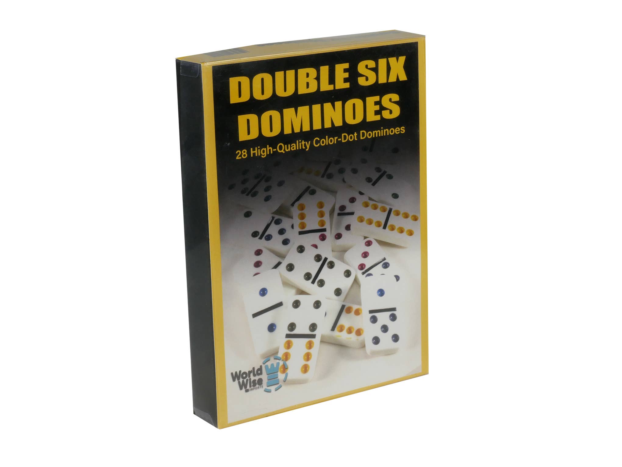 WorldWise Imports - Dominoes - Double 6 Color Dot White Dominoes -New Box - Bards & Cards