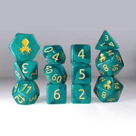 Kraken Dice 12pc Gummi Polyhedral Dice Set - Bards & Cards