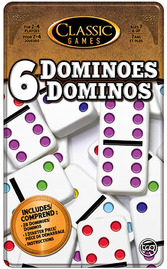Dominoes: Double 6 (tin) - Bards & Cards