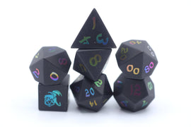 BRB003 Gemstone Black Magic Dice set - Bards & Cards