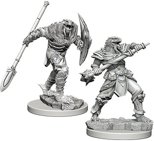 Dungeons & Dragons Nolzur`s Marvelous Unpainted Miniatures: W05 Dragonborn Male Fighter with Spear - Bards & Cards
