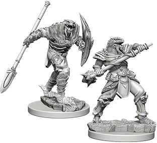 Dungeons & Dragons Nolzur`s Marvelous Unpainted Miniatures: W05 Dragonborn Male Fighter with Spear - Bards & Cards