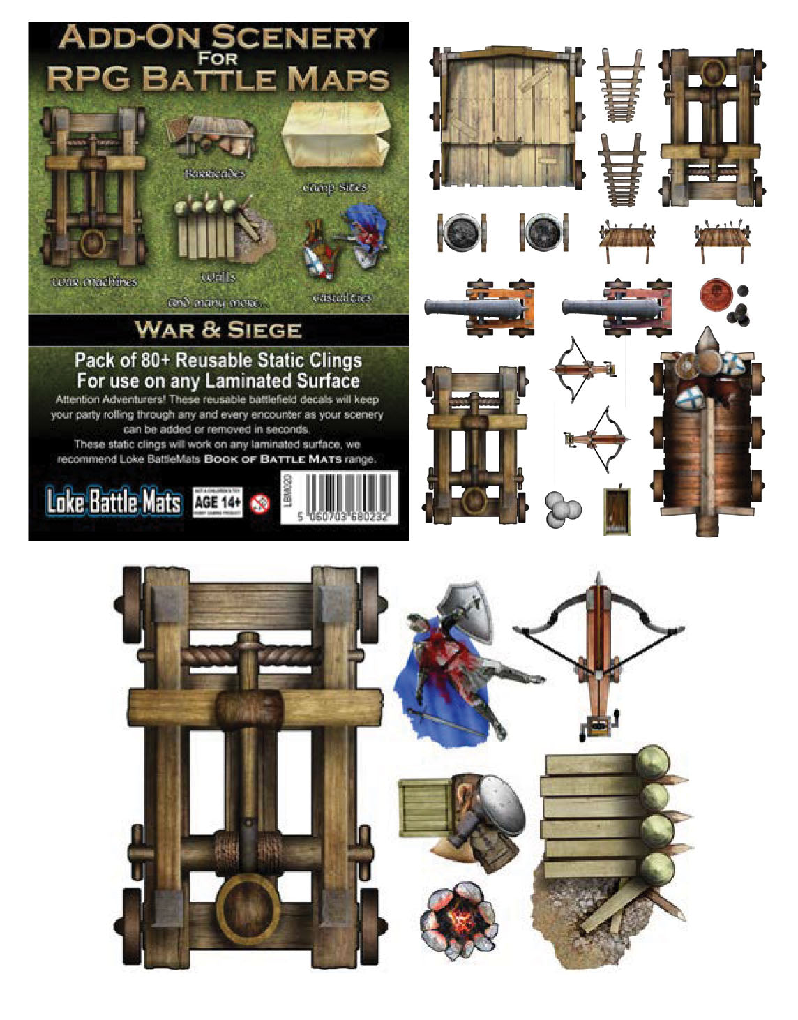 Battle Mats: Add-on Scenery for Battle Mats - War and Siege - Bards & Cards