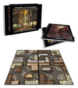Battle Mats: Towns & Taverns - Books of Battle Mats - Bards & Cards