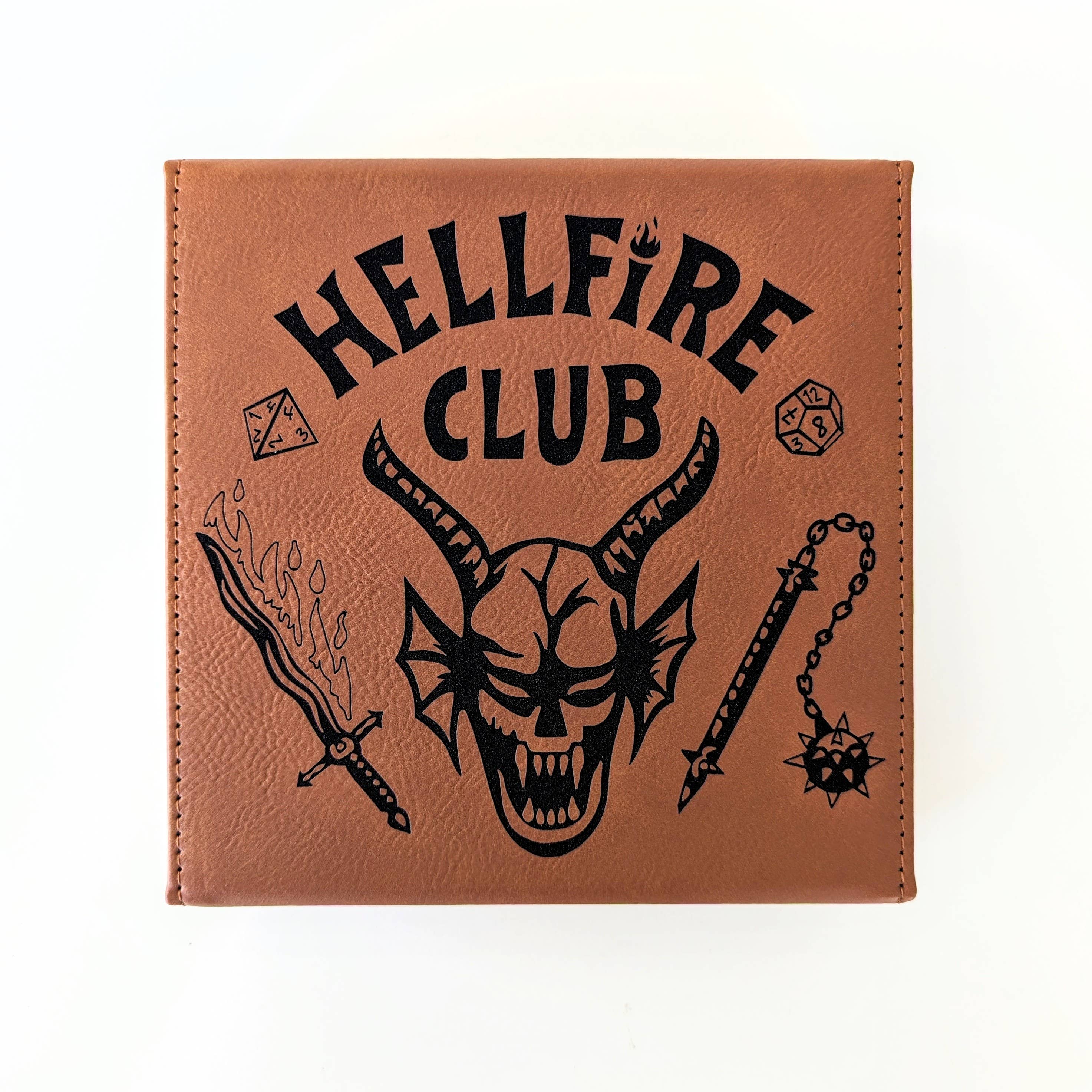 Hellfire Club - D&D - Vegan Leather Dice Box: Chestnut - Bards & Cards