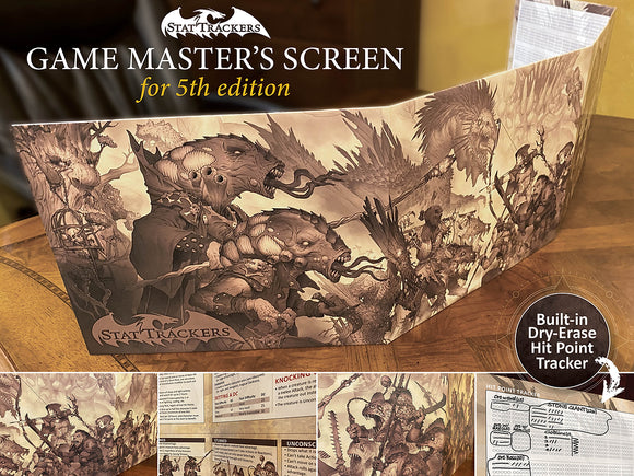 Stat Trackers - Custom DM Screen for D&D 5th Edition - Bards & Cards
