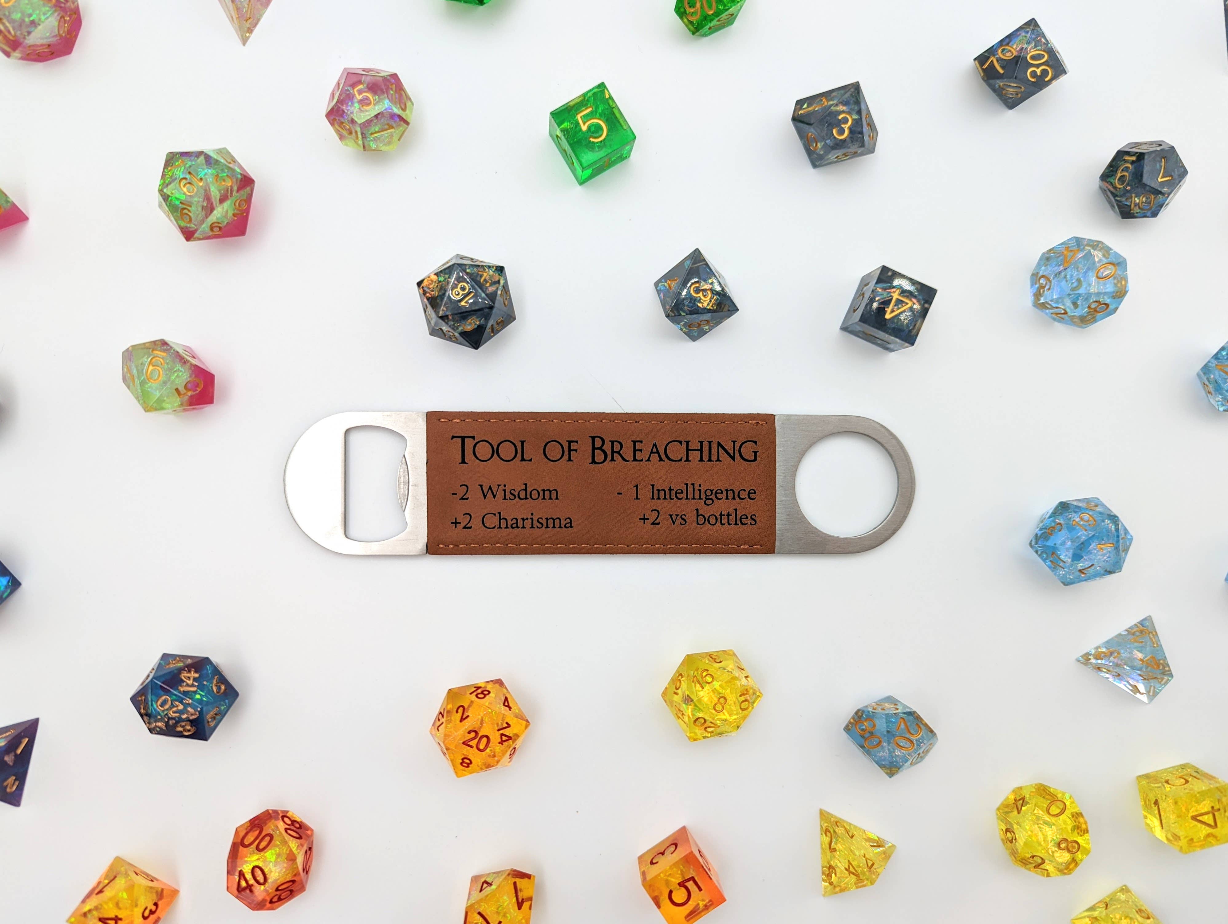 NTSD Gaming and Bookish Goods - Tool of Breaching - D&D Inspired Vegan Leather Bottle Opener - Bards & Cards