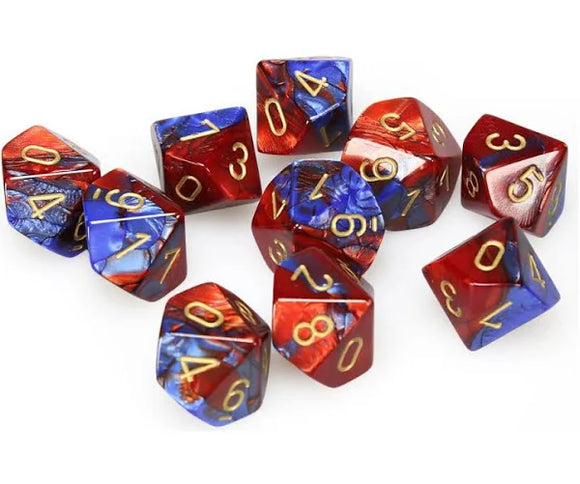 Chessex d10 Set of 10 Dice - Bards & Cards
