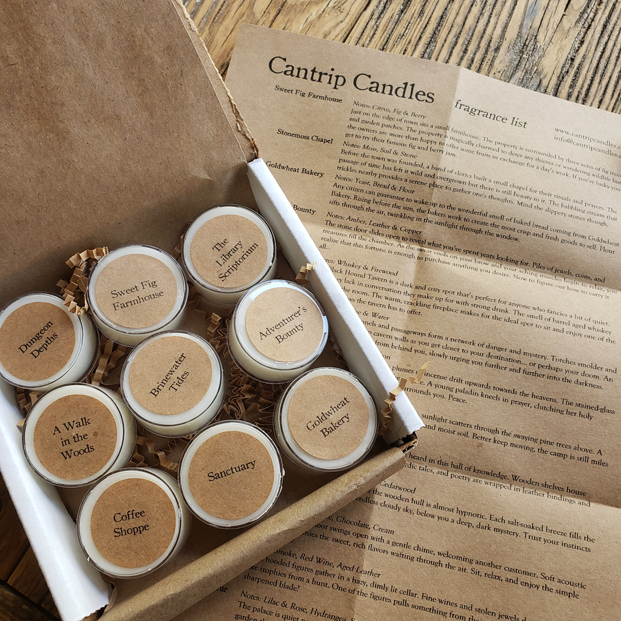 Cantrip Candles Sample Pack - Bards & Cards